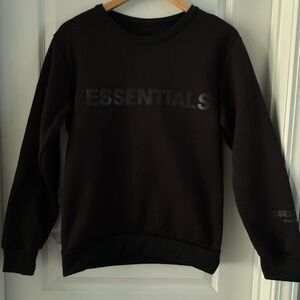 Essentials Fear of God Men's Black Crewneck Fleece Sweater. Medium (Final Sale)